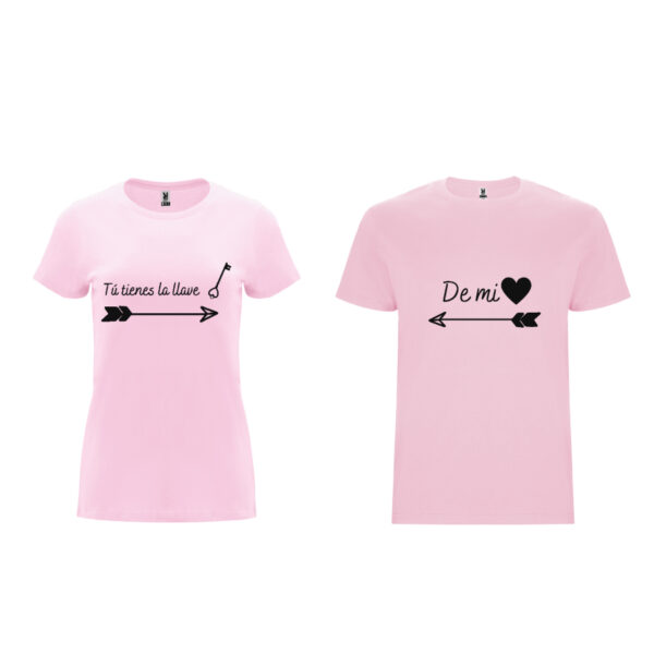 Camiseta-Parejas-LLAVE-ROSA